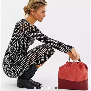 ASOS Black and White Polka Dot Midi Dress